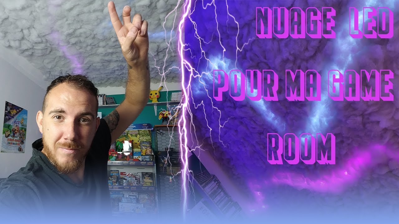 👀 COMMENT FAIRE UN PLAFOND DE NUAGE A LED .UN ORAGE ARRIVE NOUVELLE GAME  ROOM NOUVEAU DECOR . 