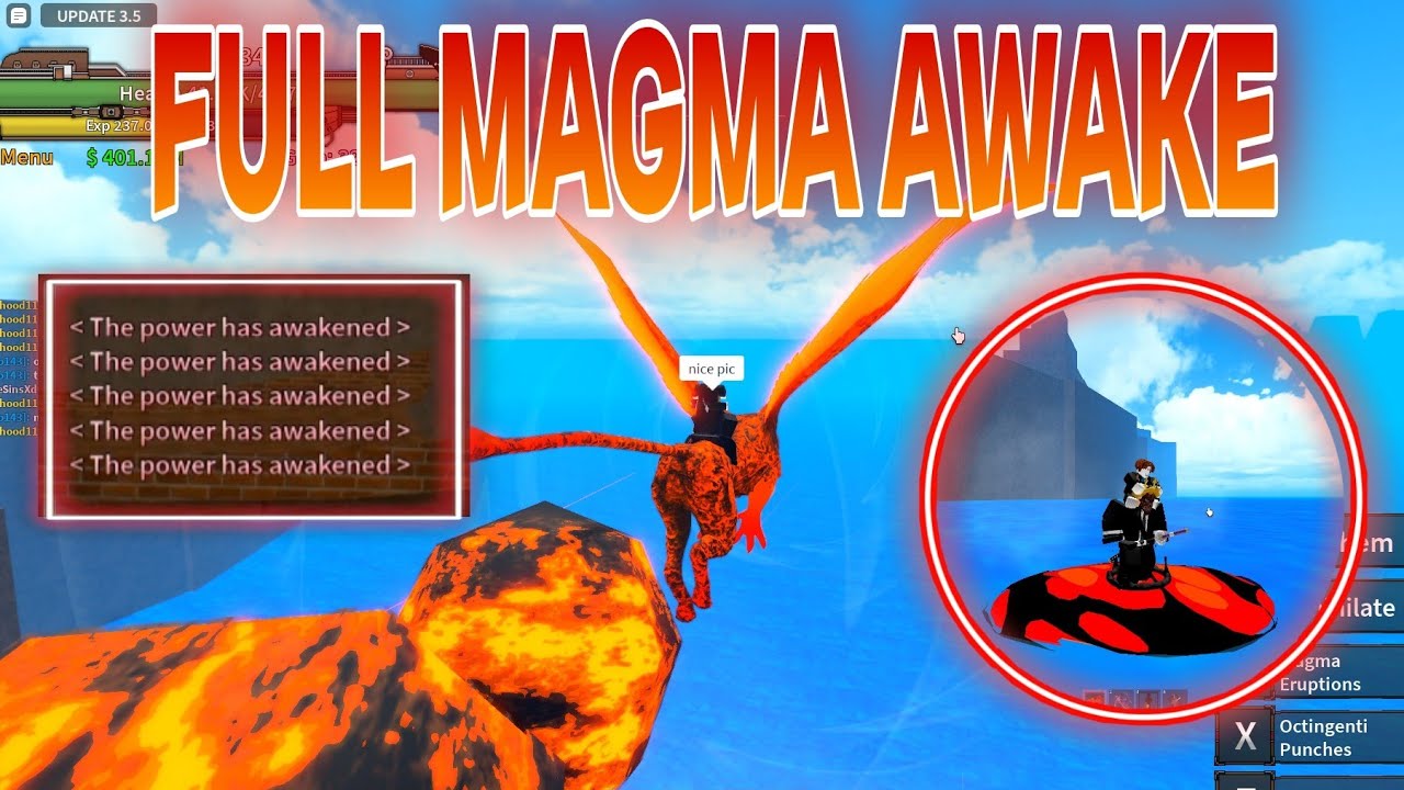 Full Awakening Magma Showcase  King legacy Update 3.5 King legacy magma  awake 