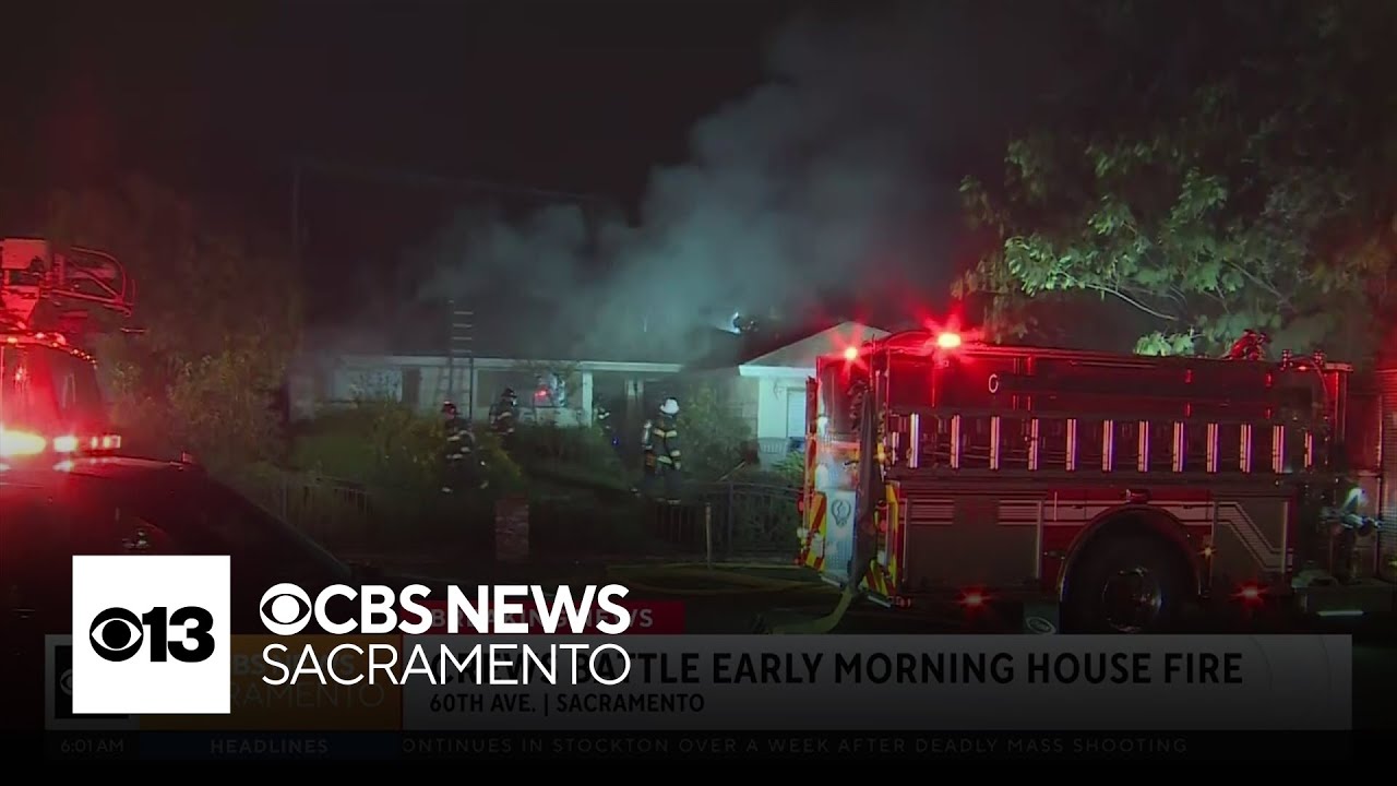 Crews battle early morning house fire on 60th Avenue in Sacramento ...