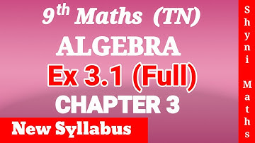 9th maths chapter 3 exercise 3.1 full answers tn samacheer shyni maths