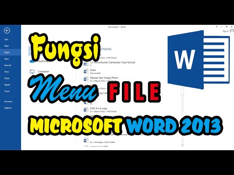 FUNGSI MENU FILE DI MICROSOFT WORD 2013 | FIAN COMPUTER