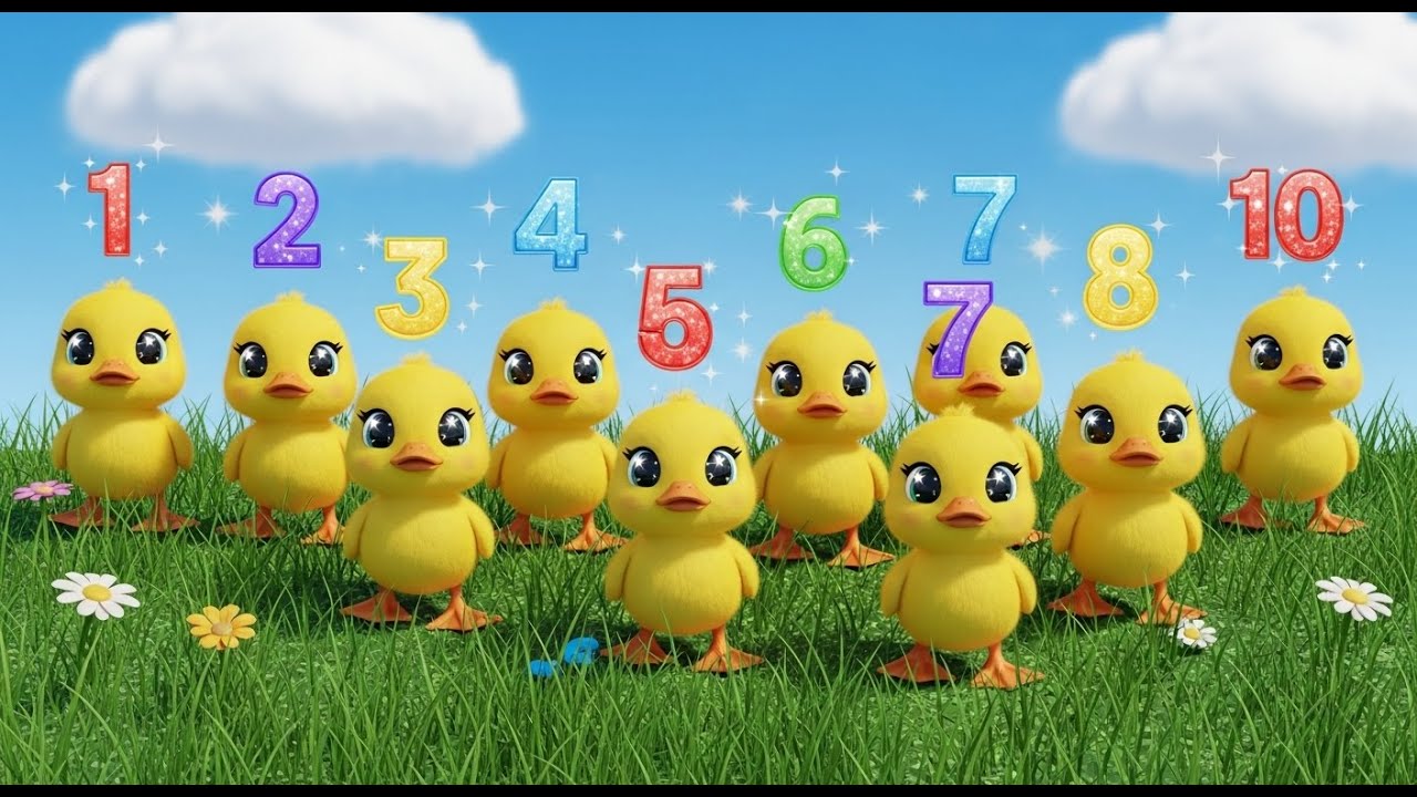 Ten Little Ducks on the Riverbank 🦆🌿 | Counting Song for Kids | Learn ...