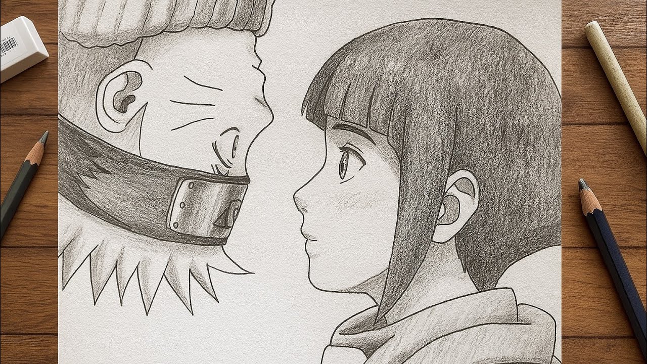 How to Draw Naruto Uzumaki and Hinata Hyuga (Step-by-Step for Beginners) – Easy Anime Tutorial