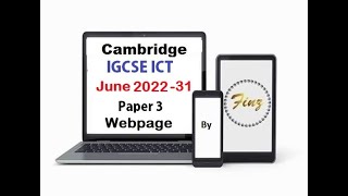 IGCSE ICT (0417) June 2022 P31 Webpage