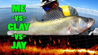 BIGGEST 5 WALLEYE CHALLENGE - (Me vs Clay vs Jay)