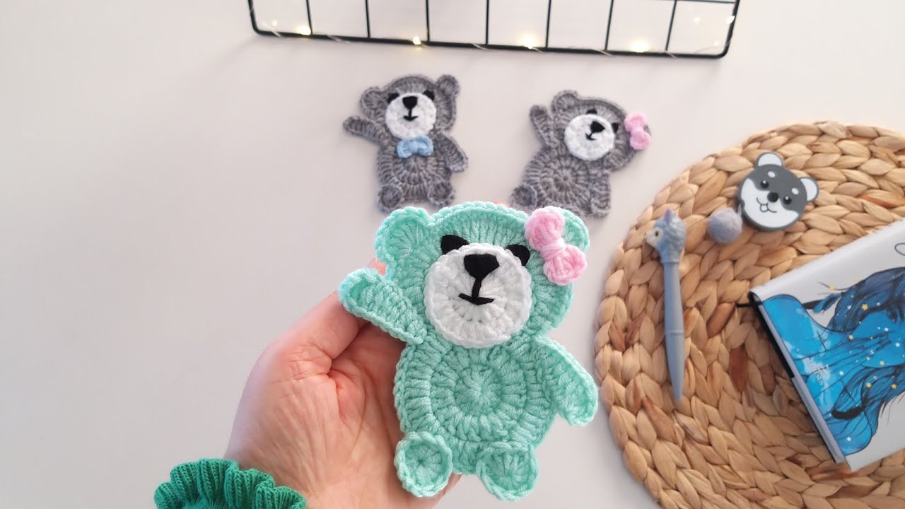 TIĞ İŞİ APLİKE AYICIK FİGÜRÜ YAPIMI/ÖRGÜ AYICIK FİGÜRÜ NASIL YAPILIR?/ÖRGÜ APLİKE