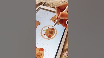 capybara sprout 🌱🍊 #capybara #drawing #howtodraw #cuteanimals #procreatebrushes