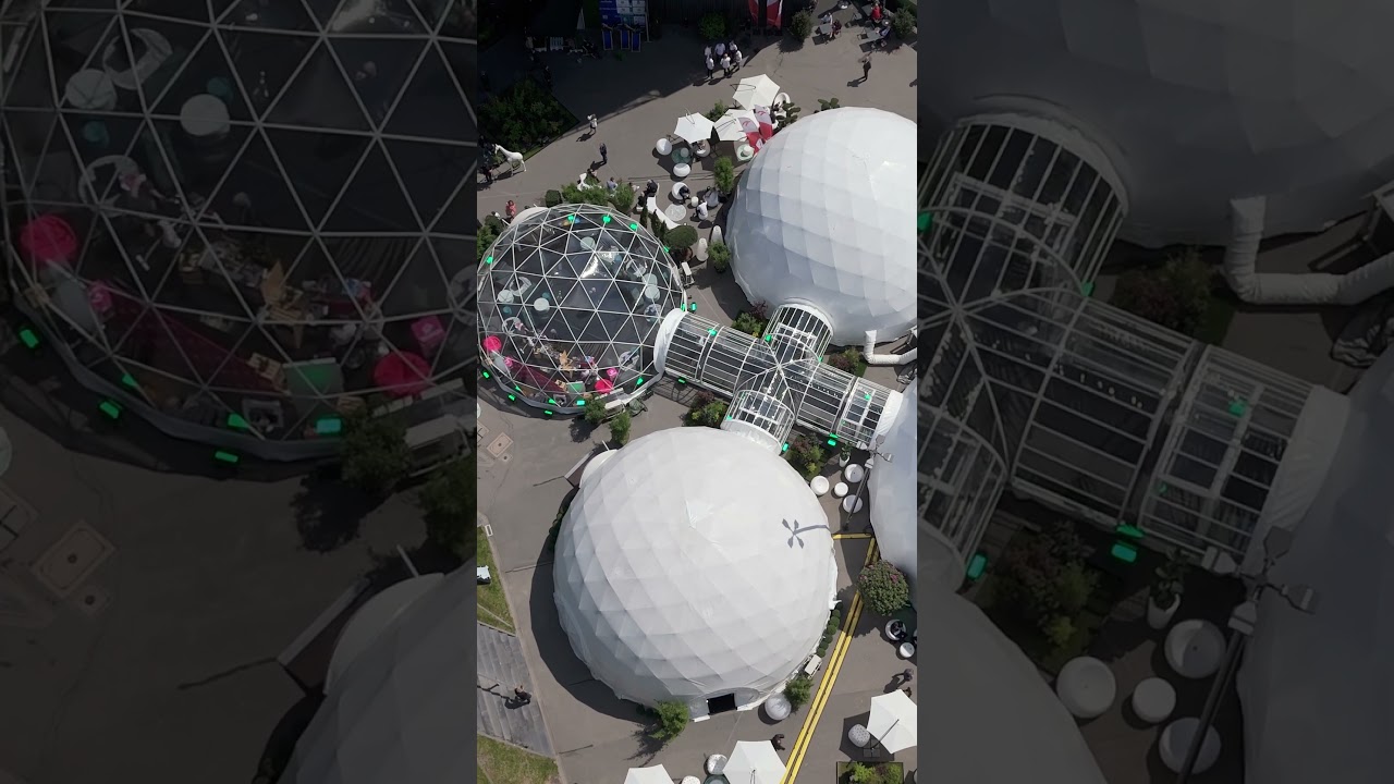 Polidomes geodesic domes connected by tunnels / Economic Congress 2024 event