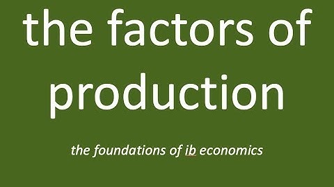 The Factors of Production Explained  | IB Microeconomics  |  IB Macroeconomics