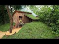 Off Grid Solar Power System - Complete Dugout Shelter with Grass Roof in The Wilderness