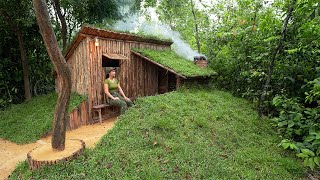 Off Grid Solar Power System - Complete Dugout Shelter with Grass Roof in The Wilderness