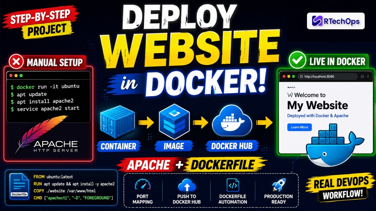 👉 Deploy Website Using Docker 🐳| Apache + Docker Hub + Dockerfile (Step ...