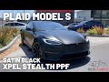 Plaid Model S - Goes Matte Black - XPEL Stealth Paint Protection Film