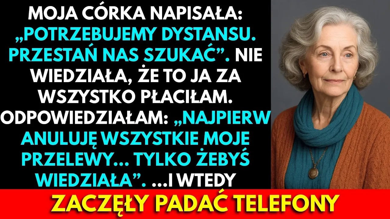 „Mamo. Potrzebujemy dystansu. Przestań nas całkowicie szukać.” Ta wiadomość przyszła o ósmej wieczorem, gdy siedziałam w kuchni z herbatą. Żadnego „cześć”, żadnego wyjaśnienia – tylko zimne,...