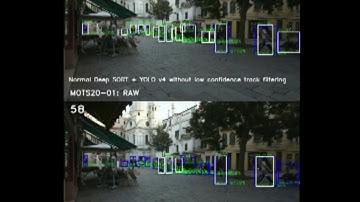 YOLO v4 and Deep SORT with Low Confidence Track Filtering