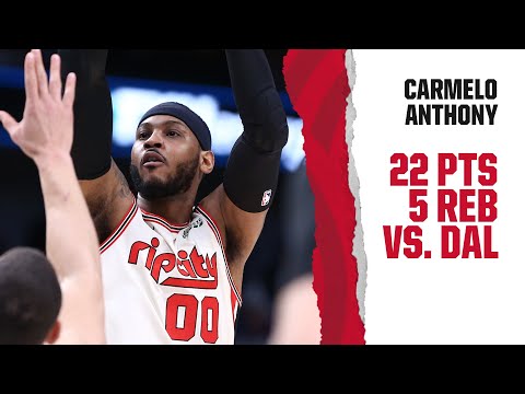 Carmelo Anthony (22 PTS) Highlights | Trail Blazers vs. Mavericks