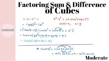 Polynomials - HOW TO: Factoring Sum and Difference of Cubes (Moderate Level)