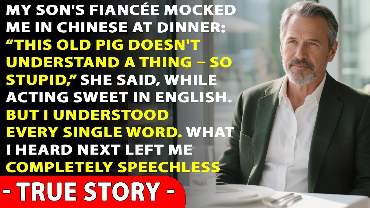 My Son’s Fiancée Mocked Me in Chinese at Dinner, Her Smile Vanished When I Responded...