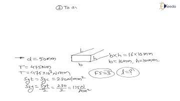Mastering the Numerical 2: Flat key | Design of shafts, keys and Bearings | GATE Machine Design