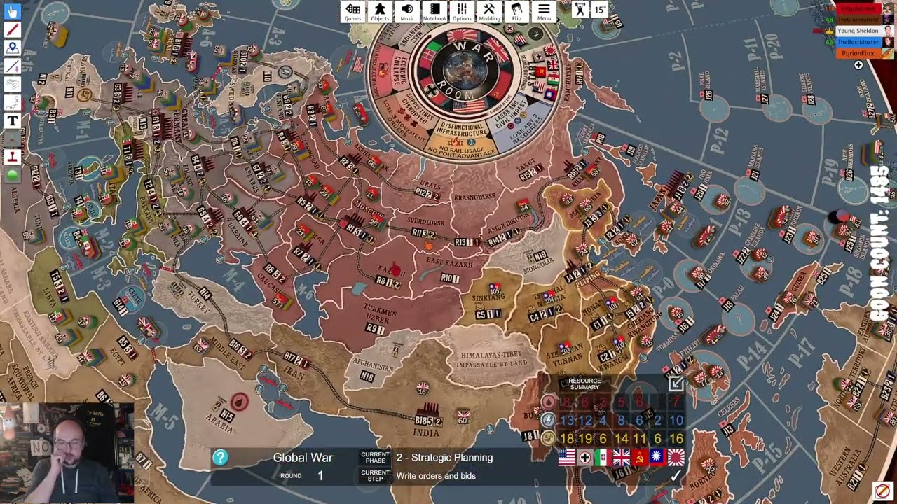 PFlax boardgame night: War Room with the Lads Sep 26 2022 - "WAR ROOM"