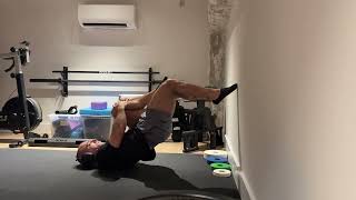 Wall Reference Single Leg Hamstring Bridge with Calf Raise