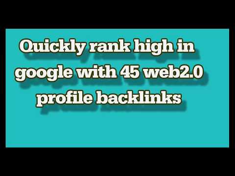 web 2.0 profile backlinks for website authority
