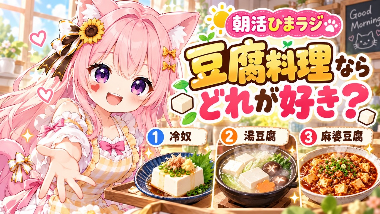 【朝活/雑談】豆腐料理ならどれが好き?🥢 冷奴・湯豆腐・麻婆豆腐🌻|#ひまラジ #shorts