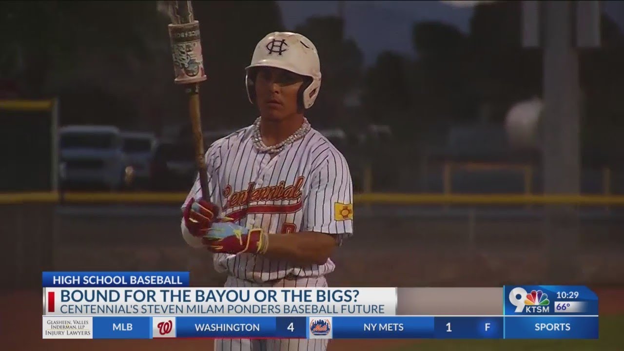 Centennial HS baseball star Steven Milam ponders baseball future | KTSM 9 News at 10