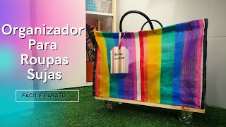 Cesto de Roupas | Como Transformar uma Sacola de Feira em um Organizador Para Lavanderia