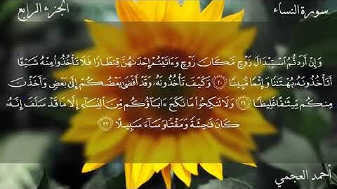 سورة النساء الشيخ احمد العجمي #راحة_نفسية 