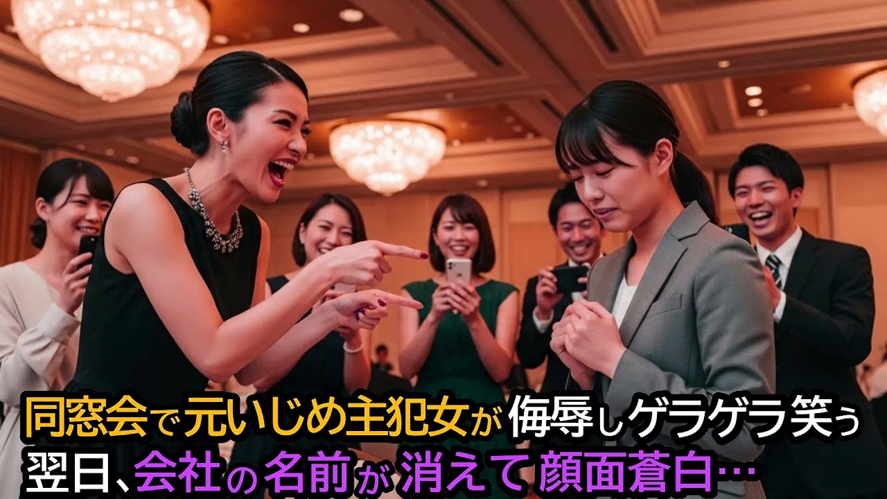 同窓会でゲラゲラ笑う元いじめ主犯女。翌日、会社の名前が消えて顔面蒼白…