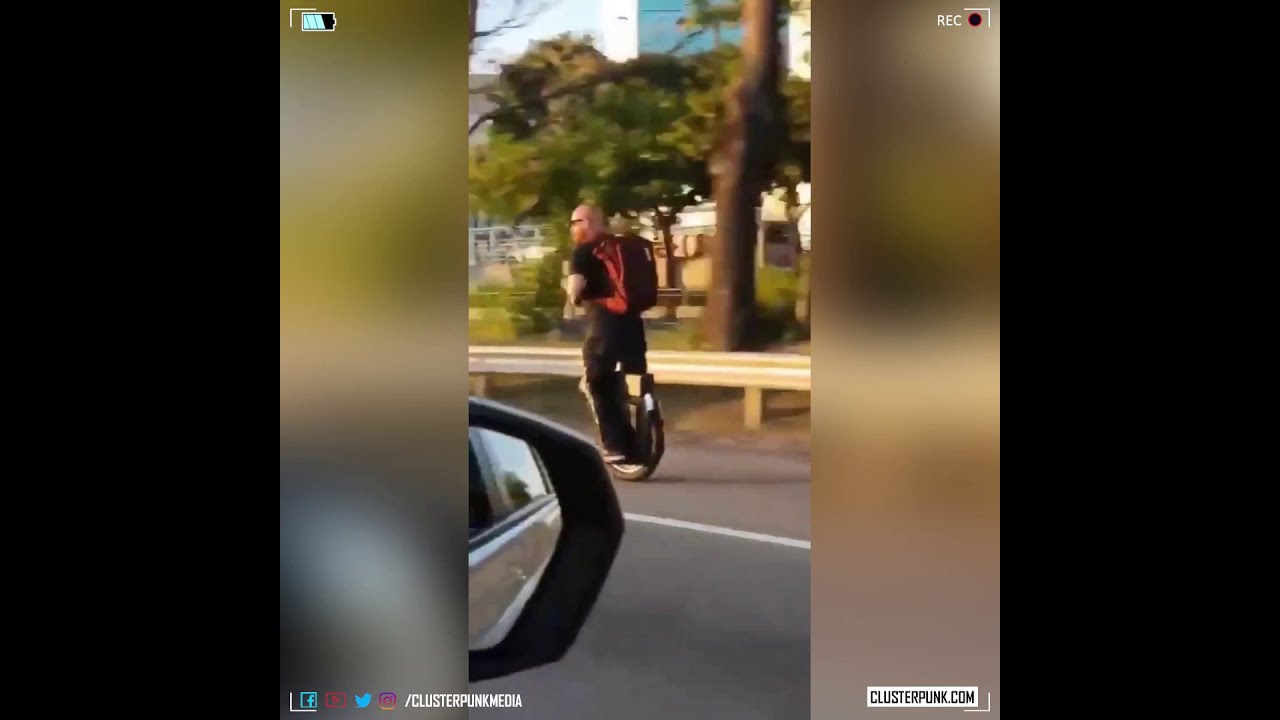 Punk on monowheel faceplants into the tarmac at full speed. 😬