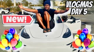 VLOGMAS DAY 5: WE GOT ROMME A NEW TESLA