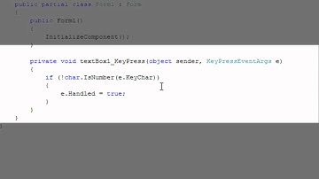 Restricting TextBox input to numbers only in C#