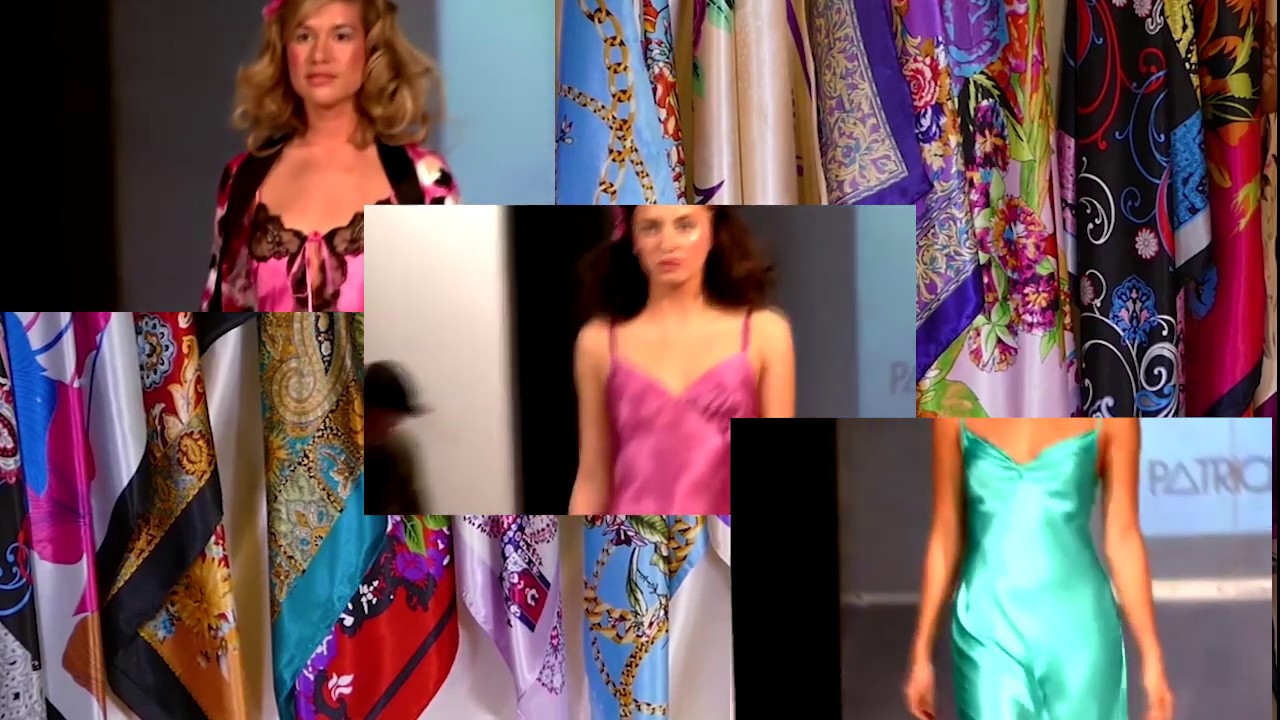 Silk and Satin nightwear on the fashion runway - YouTube