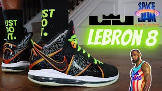 EARLY LOOK!! LEBRON 8 SPACE JAM A NEW LEGACY REVIEW & ON FEET W/ LACE SWAPS!! screenshot 4
