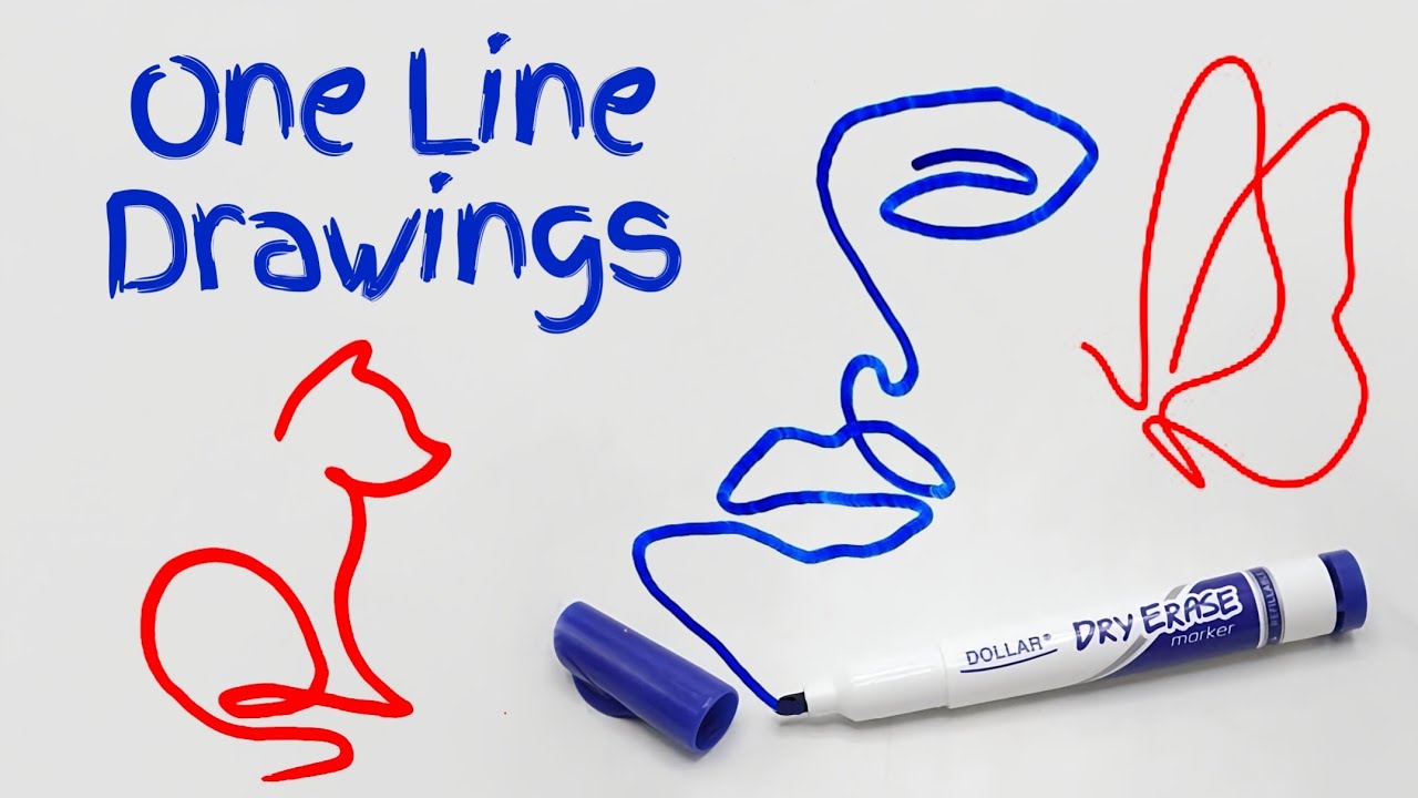 Learn One line drawing | One line art tutorials | 20 objects drawn