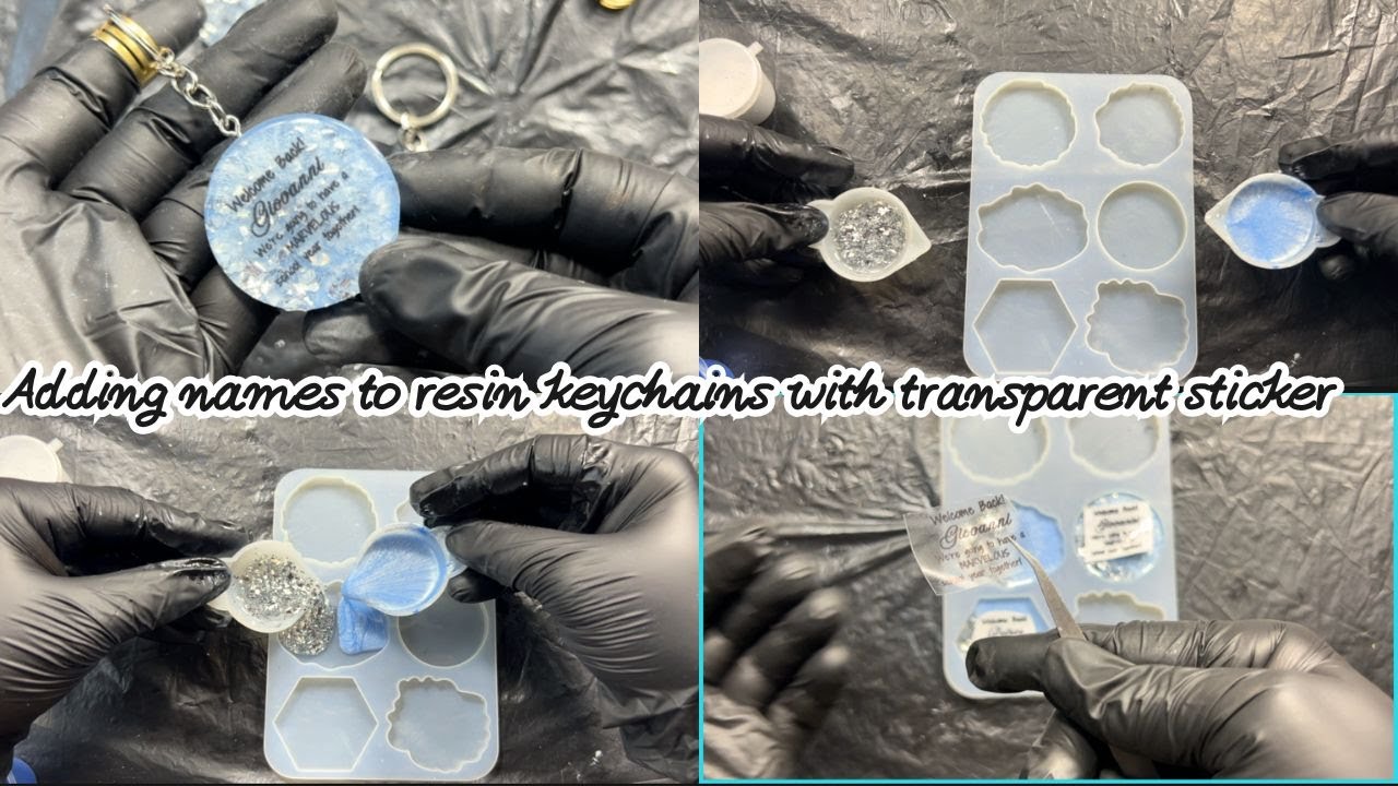 ДОБАВЛЕНИЕ ИМЕН НА БРЕЛКИ ИЗ СМОЛЫ С ПОМОЩЬЮ ПРОЗРАЧНОЙ НАКЛЕЙКИ | СМЕШИВАНИЕ РАЗНЫХ ЦВЕТОВ ПОРОШ...