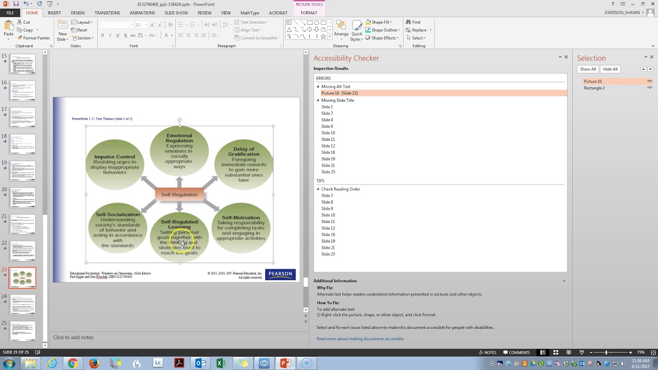 Running Accessibility Checker PowerPoint 2016 - YouTube