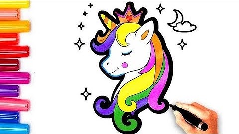 HOW TO DRAW A UNICORN 🦄|| UNICORN DRAWING FOR KIDS EASY|| CUTE UNICORN DRAWING PAINTING||