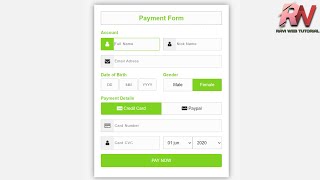 How to create Payment form page design In html and css || How To Make a Form Design In HTML AND CSS