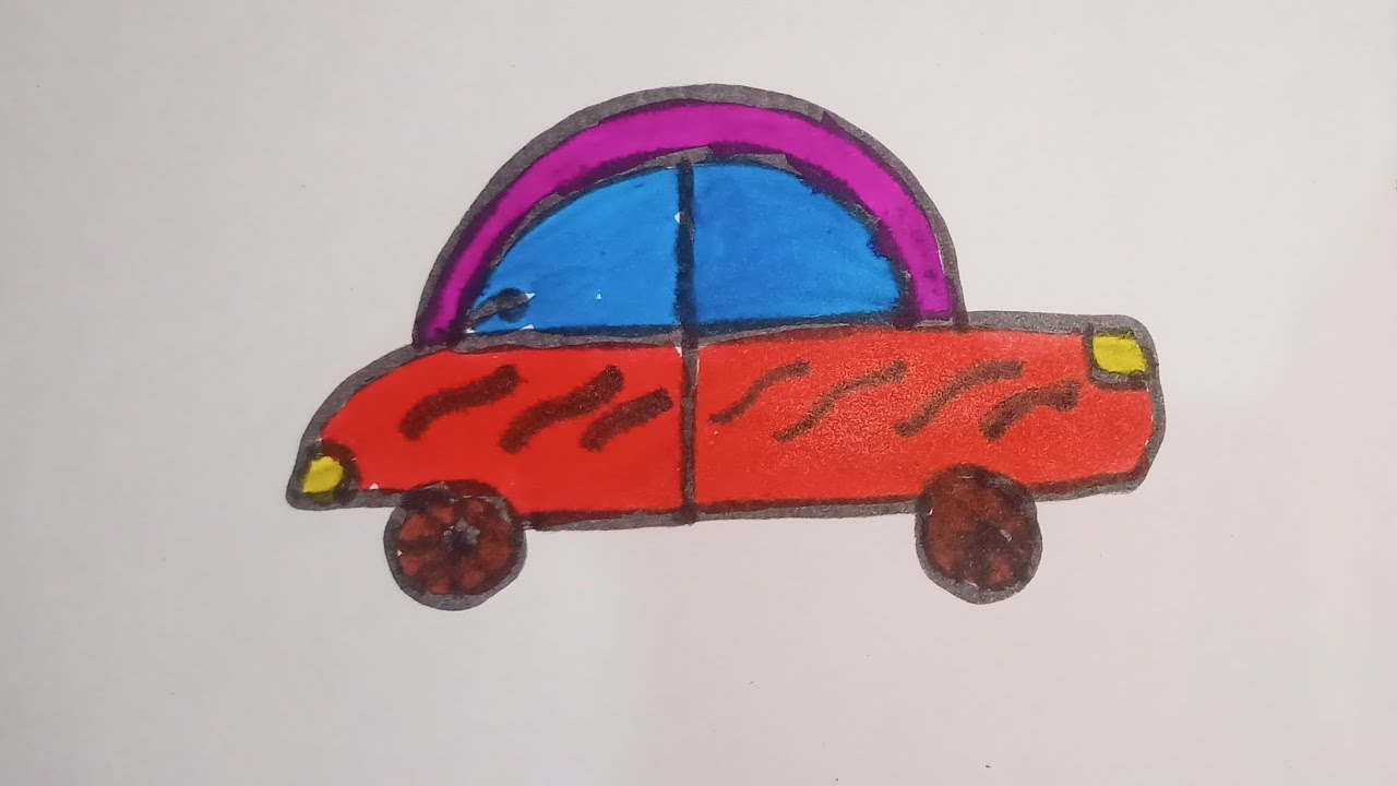 how to easy colour painting motor car drwaing #easy art drwaing ...