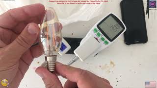 Comparative consumption test between led, halogen and filament bulbs (4K video)
