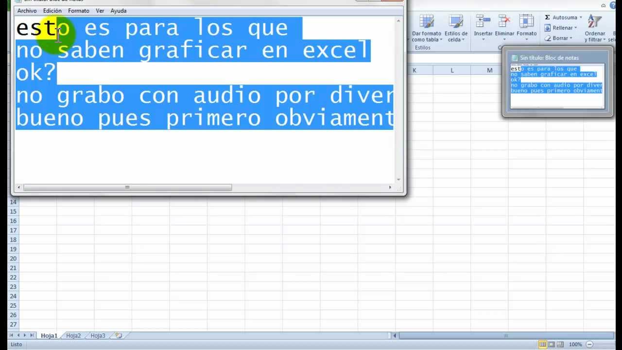 Como graficar en excel - YouTube