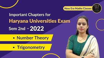 Important Chapters | Number Theory & Trigonometry | Exam 2022 | Sem 2nd | Haryana Universities