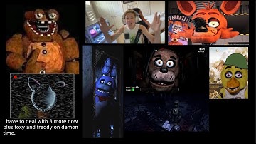 3 extra animatronics with the original 4 going ham fnaf real time