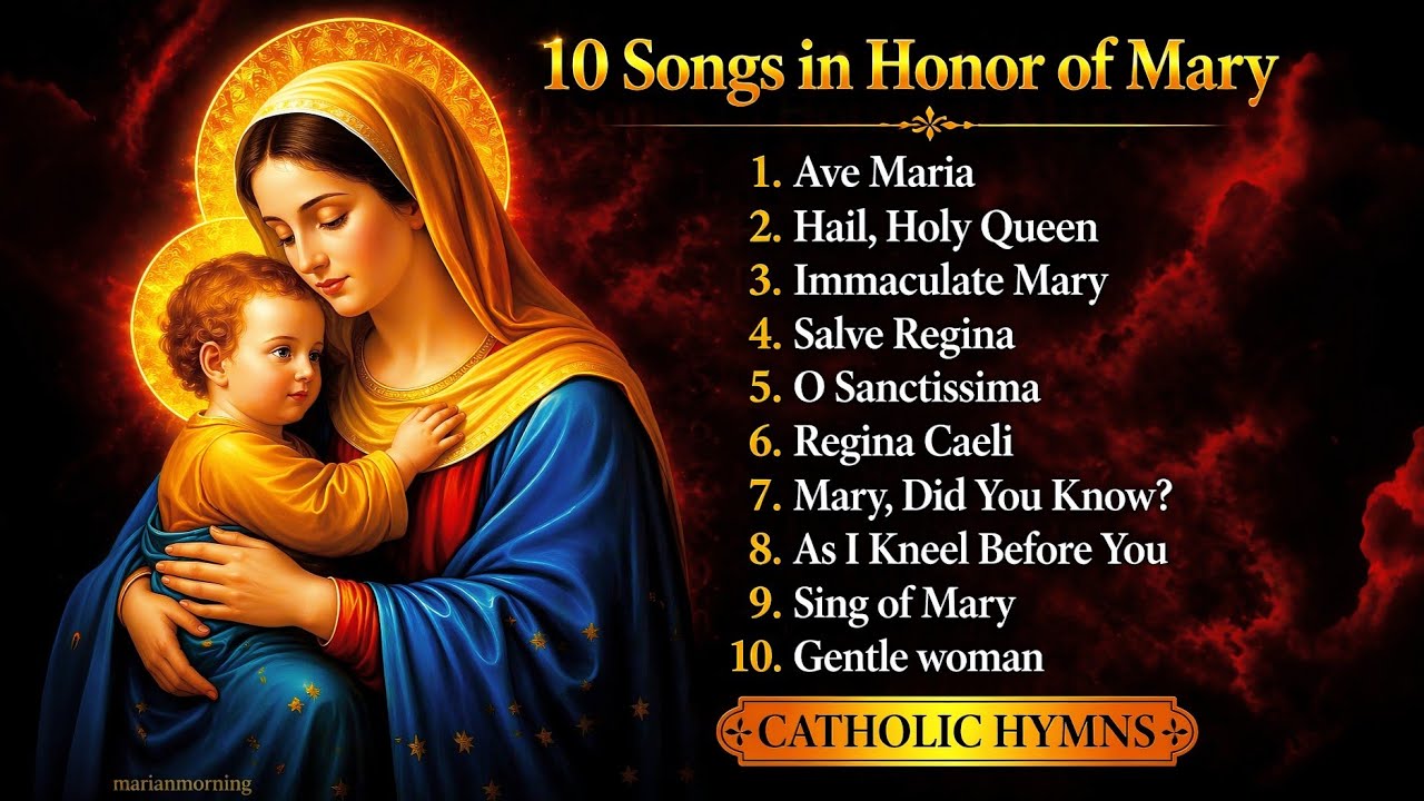 “Mary Hymns – 10 Most Beautiful Songs to the Blessed Virgin | Ave Maria, Holy Queen, Gentle Woman