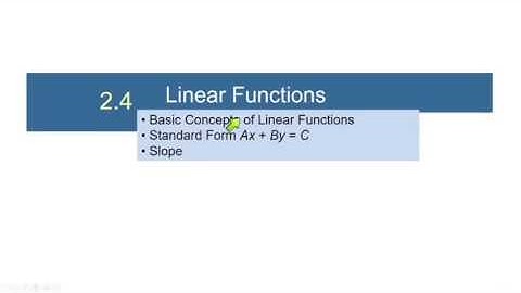College Algebra 2.4 Linear Functions