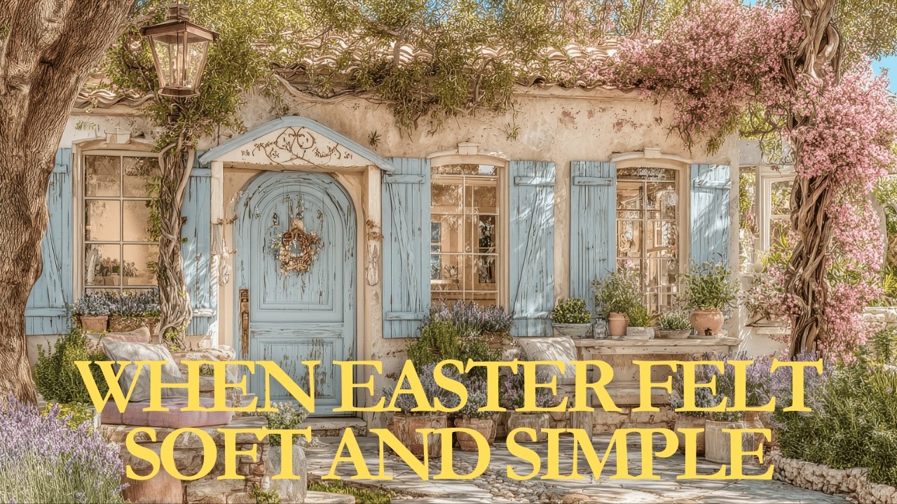 Dreamy Powder Blue Easter French Cottage | Vintage Spring Decor with Flowers, Buns & Pastel Eggs