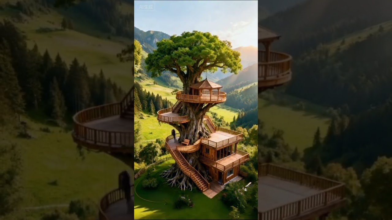 “Luxury Tree House Hidden in Nature 🌳”